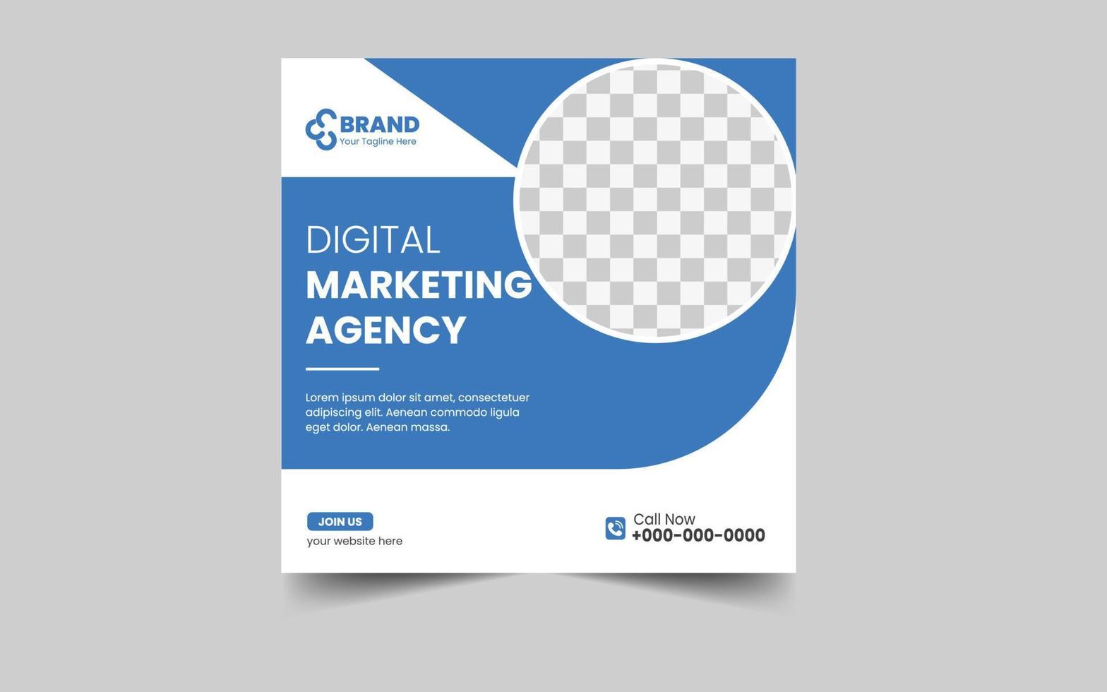 Digital marketing agency social media and post template vector