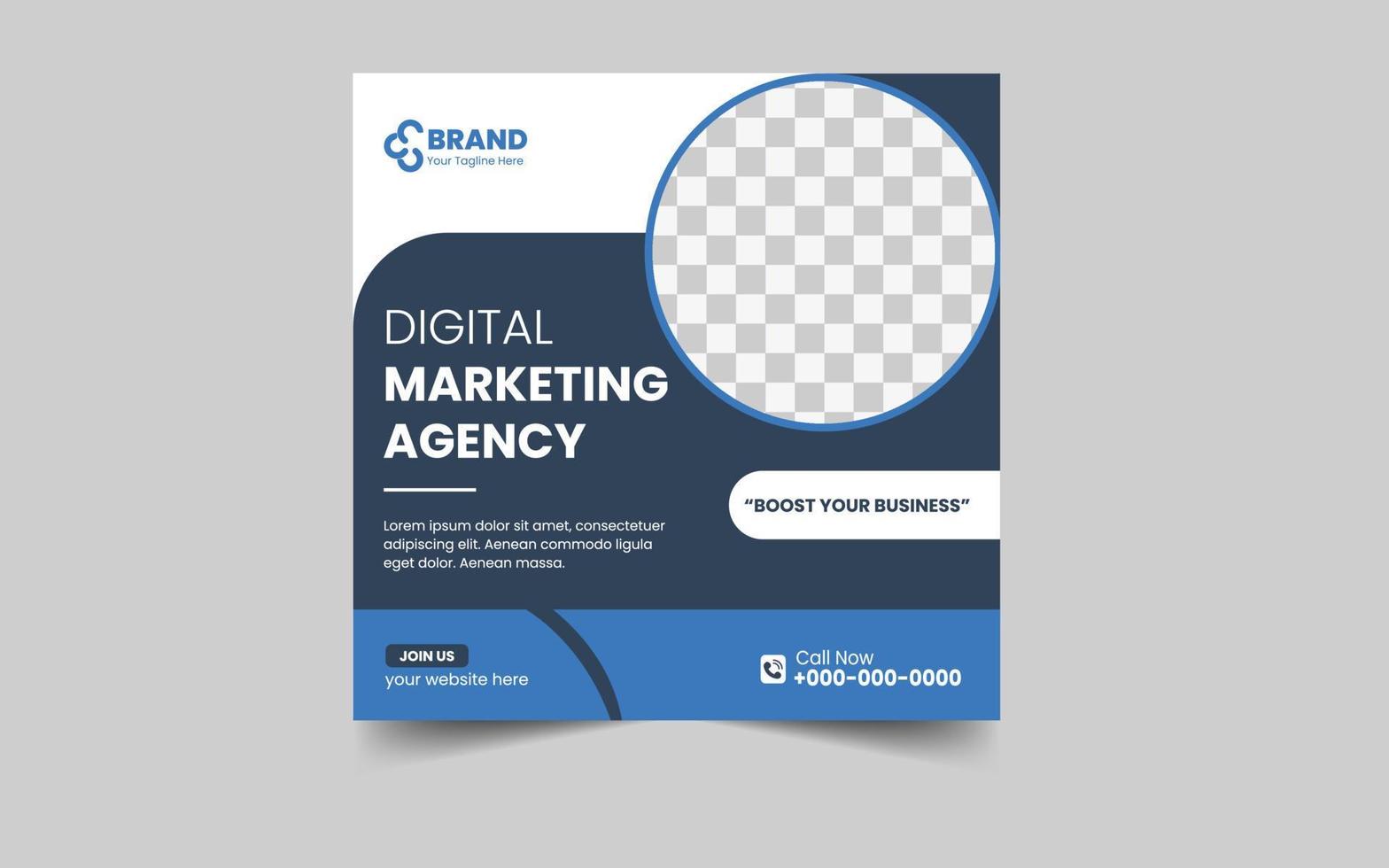 Digital marketing agency social media and post template vector