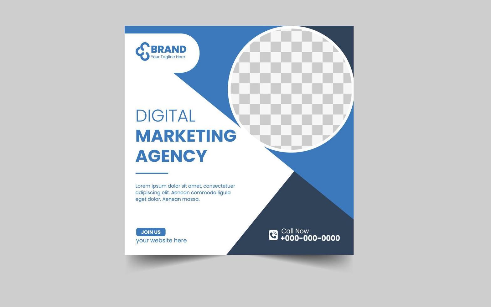 Digital marketing agency social media and post template vector