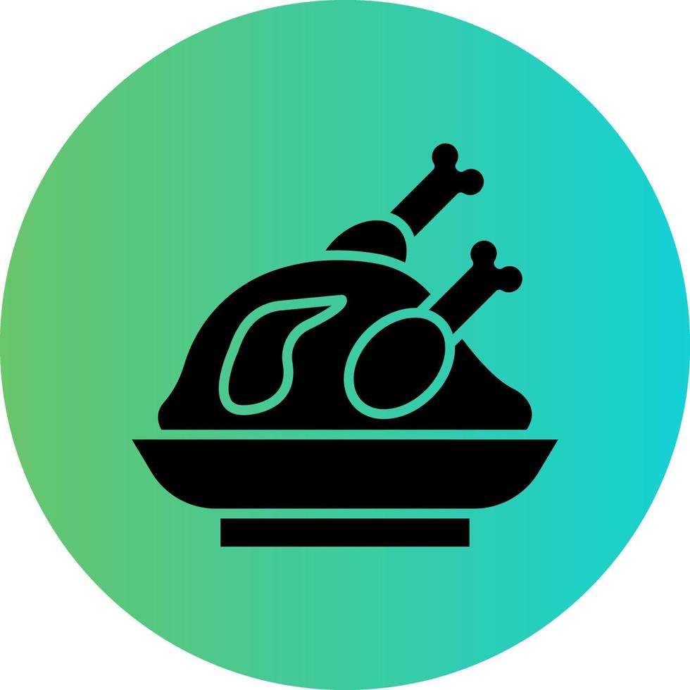 Roast Chicken Vector Icon Design