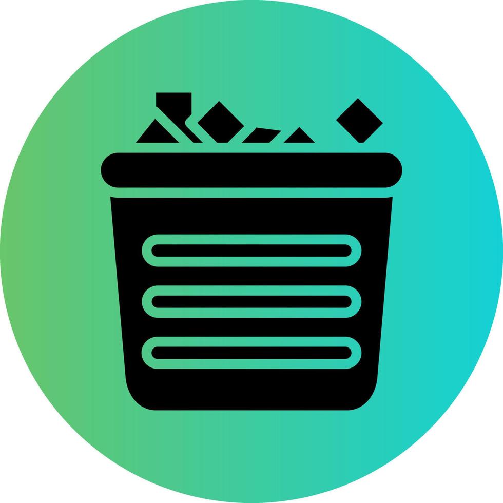 Ice Bucket Vector Icon Design