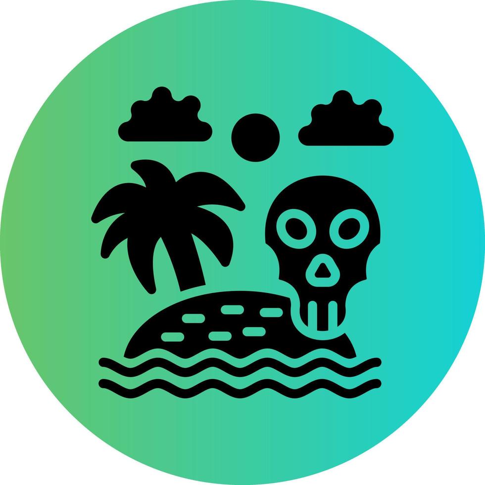 Skull Island Vector Icon Design