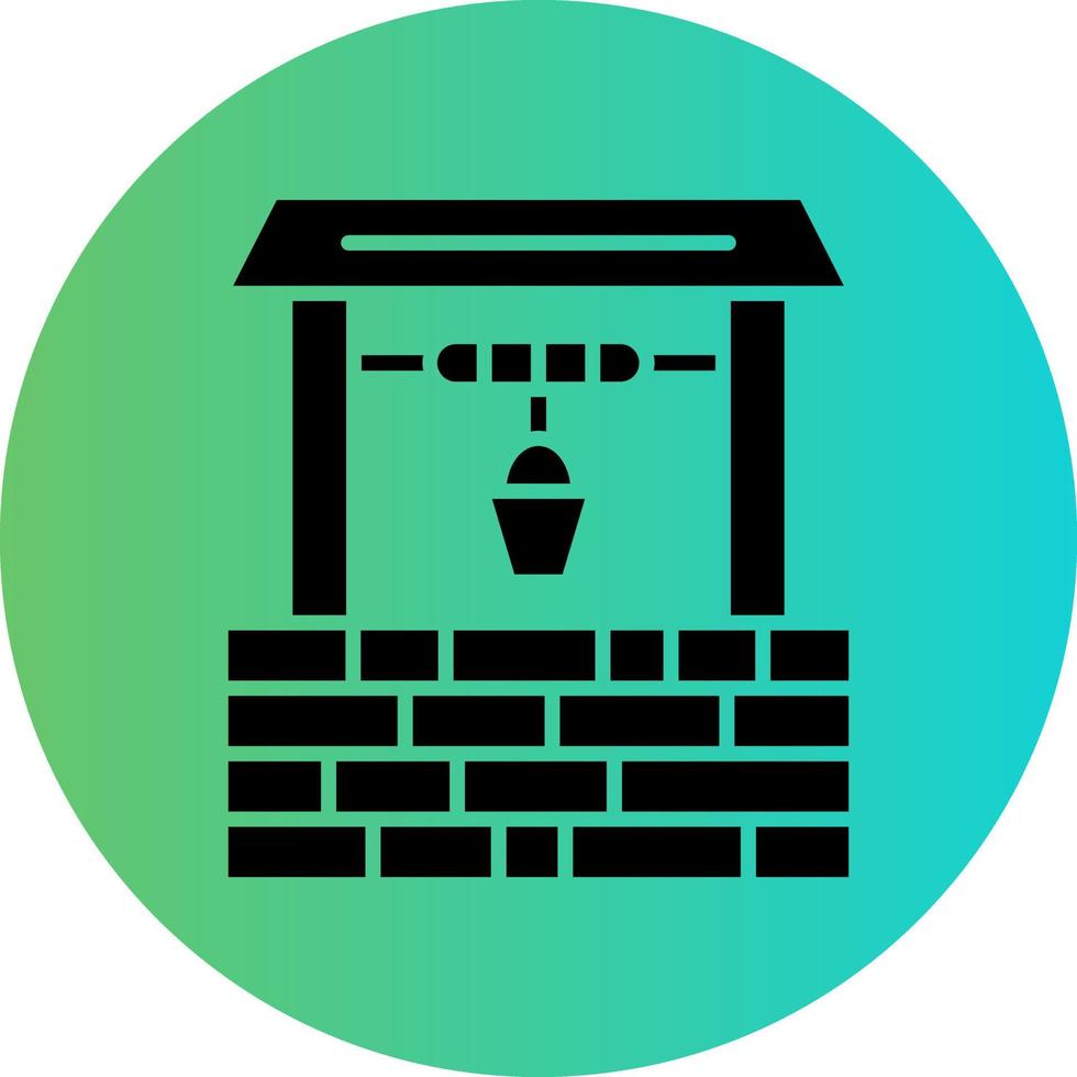 Water Well Vector Icon Design