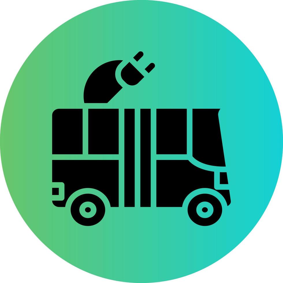 Electric Bus Vector Icon Design