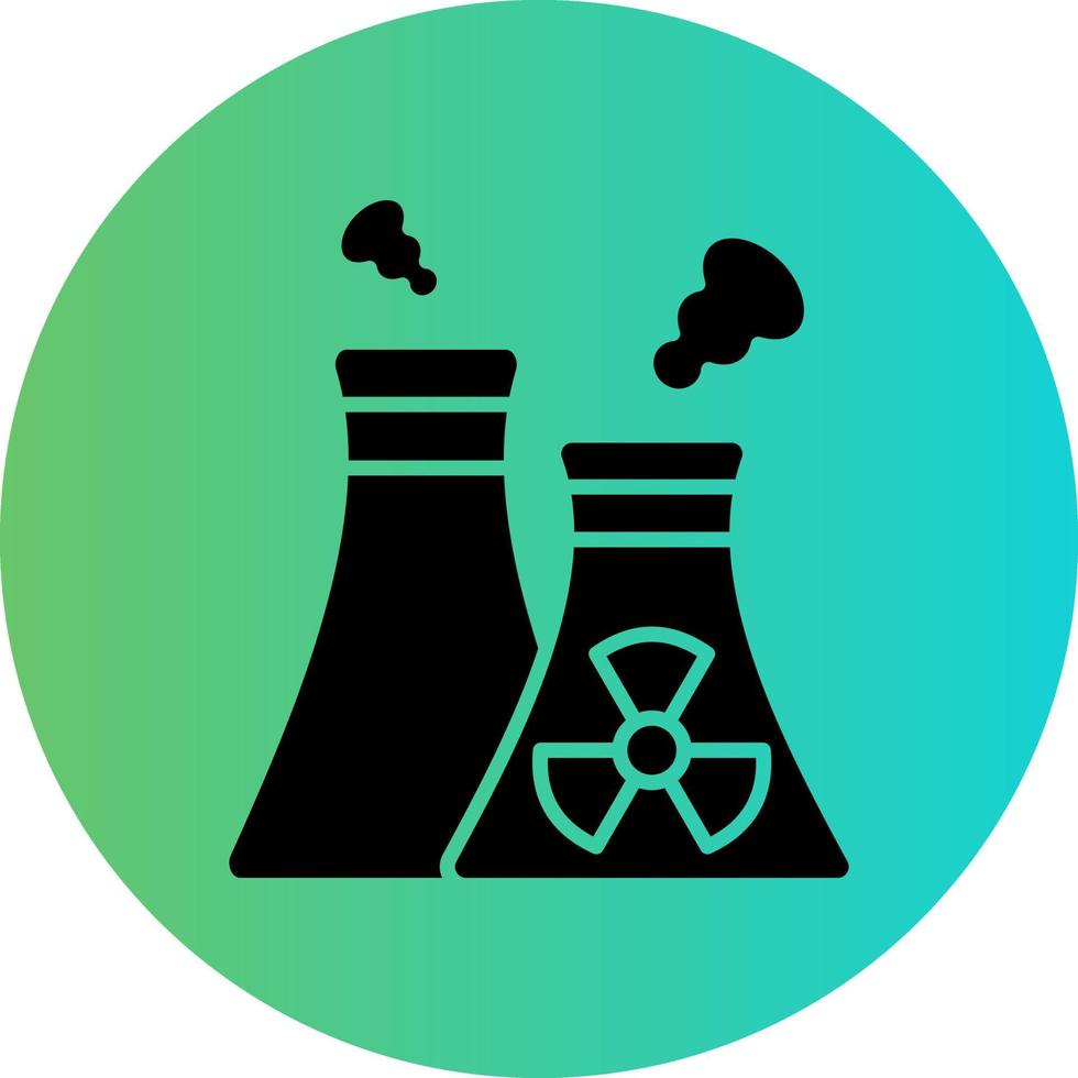Nuclear Plant Vector Icon Design