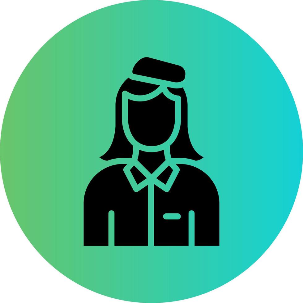 Air Hostess Vector Icon Design