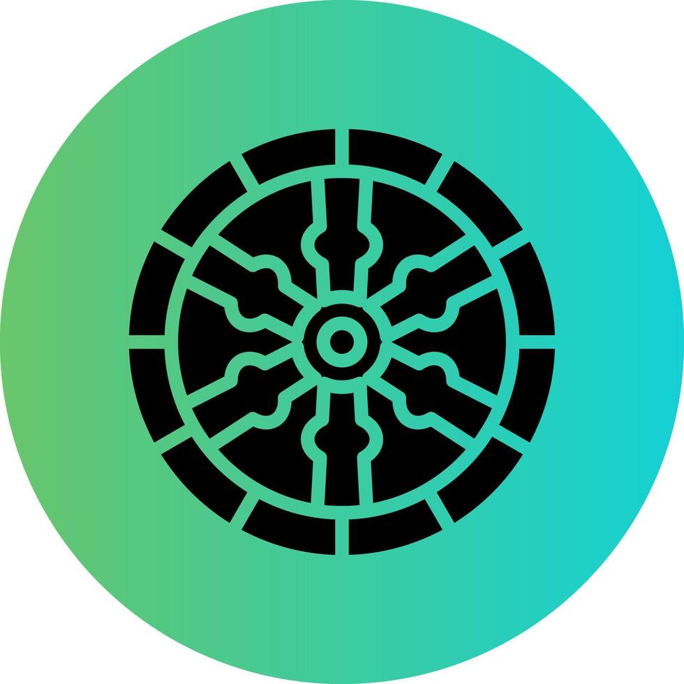 Wooden Wheel Vector Icon Design