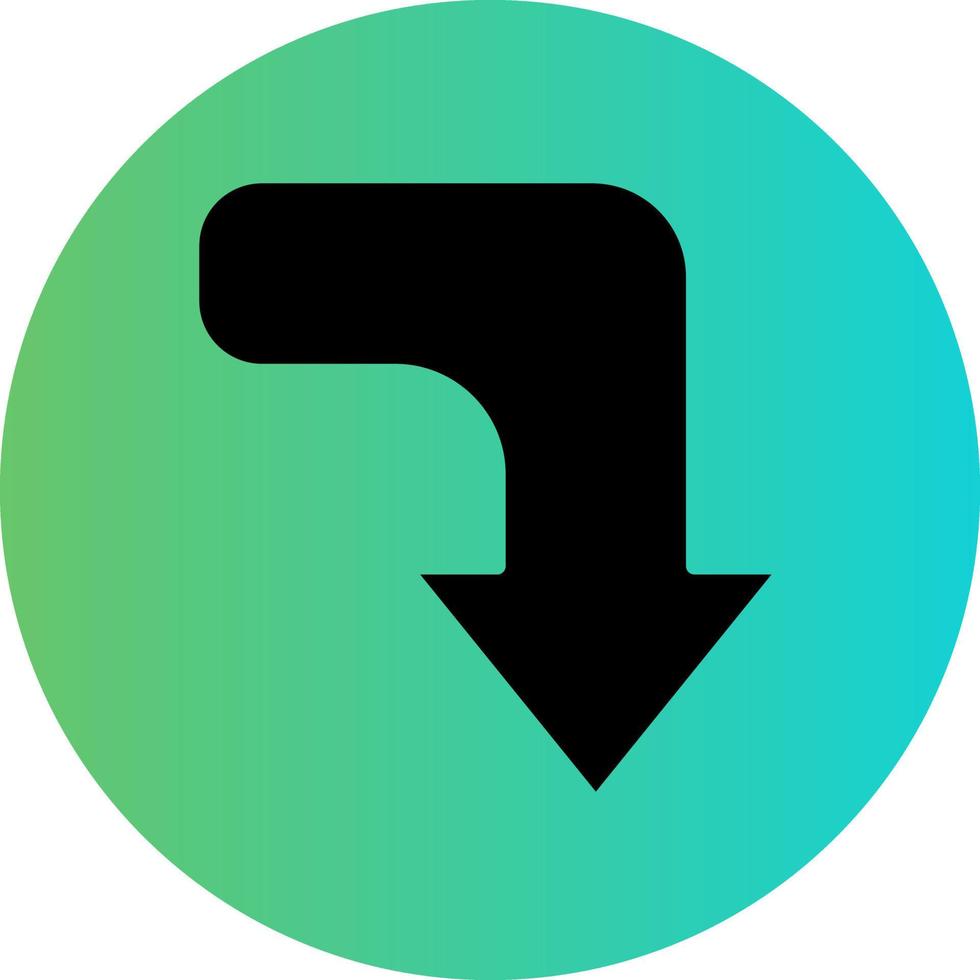 Turn Down Vector Icon Design