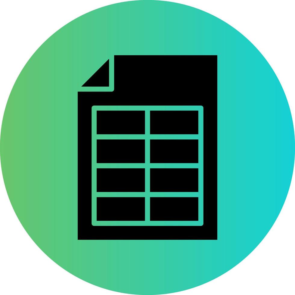 Spreadsheet Vector Icon Design