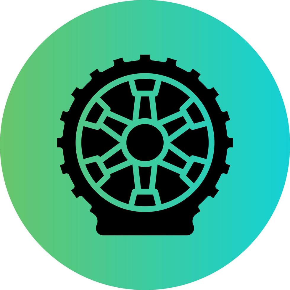 Flat Tire Vector Icon Design