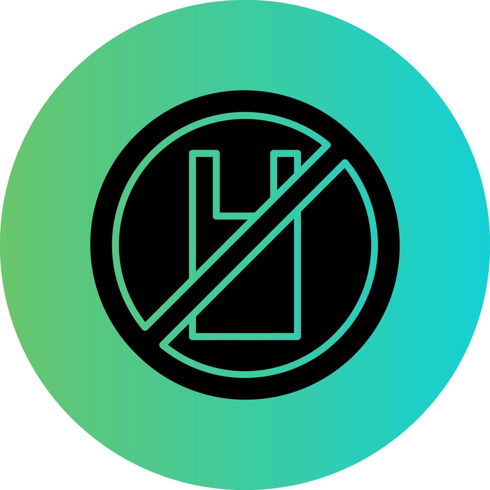 No Plastic Bottles Vector Icon Design