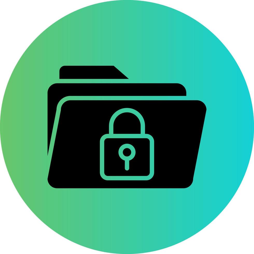 Folder Locked Vector Icon Design