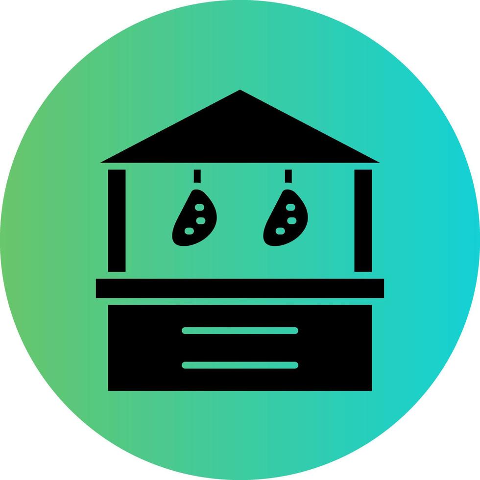Meat Stall Vector Icon Design