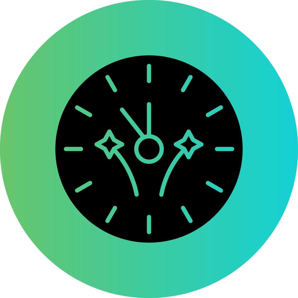 New Year Clock Vector Icon Design