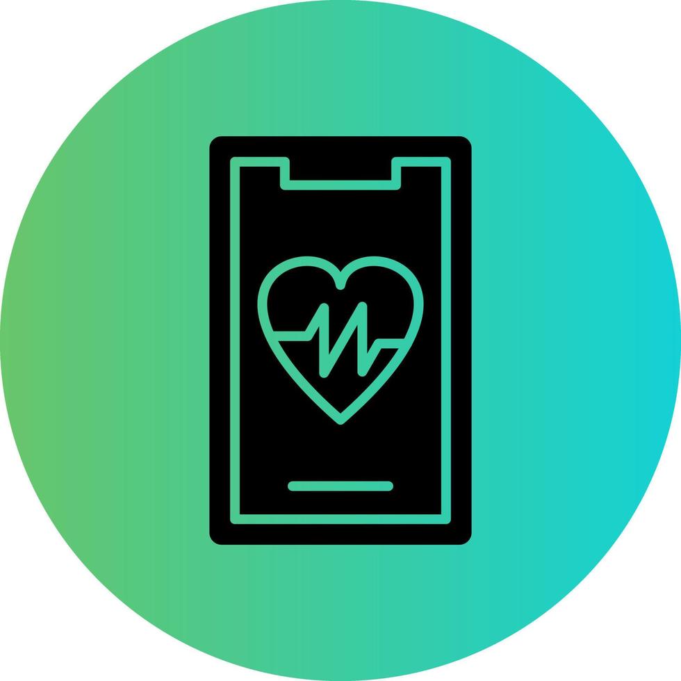 Mobile Heart Rate Vector Icon Design