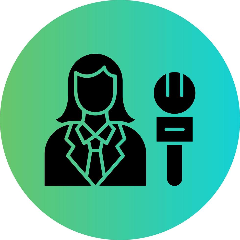 Female Journalist Vector Icon Design