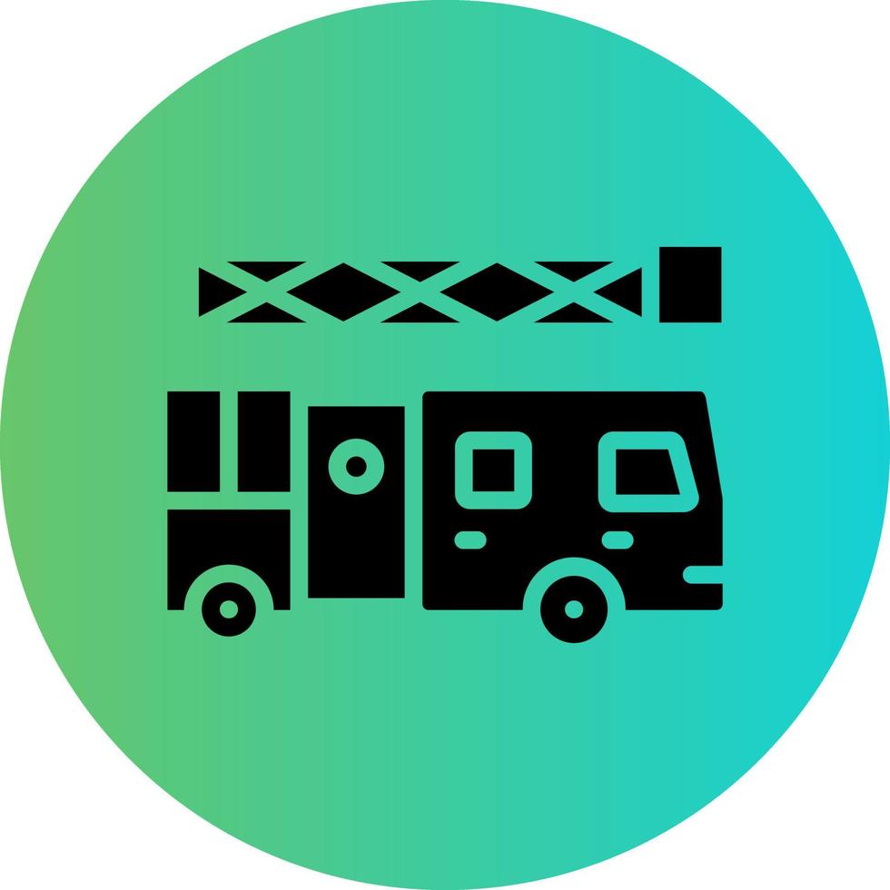 Ladder Truck Vector Icon Design