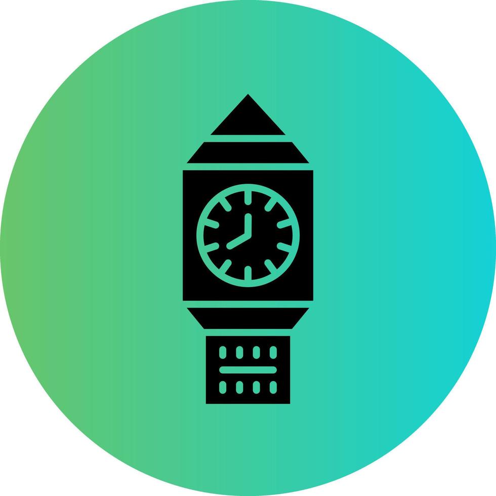 Clock Tower Vector Icon Design