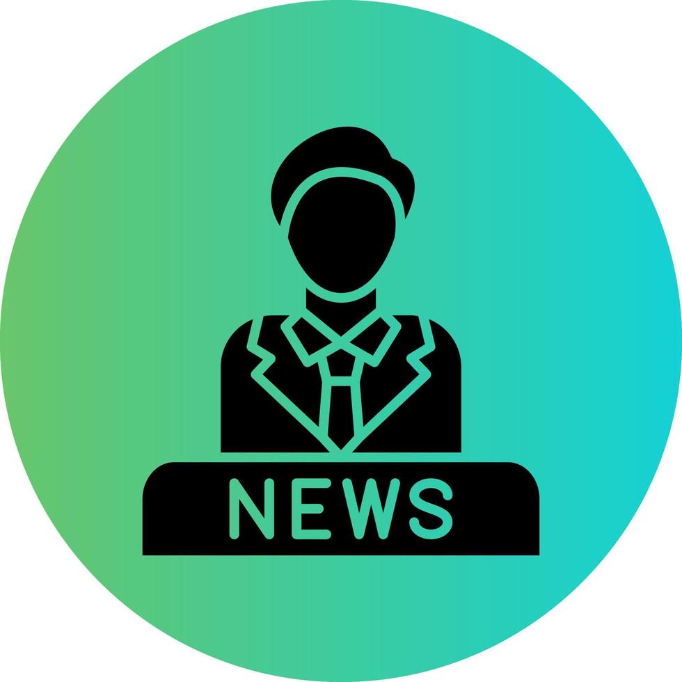 News Anchor Vector Icon Design