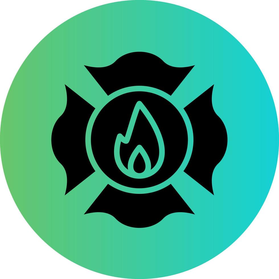 Firefighter Badge Vector Icon Design