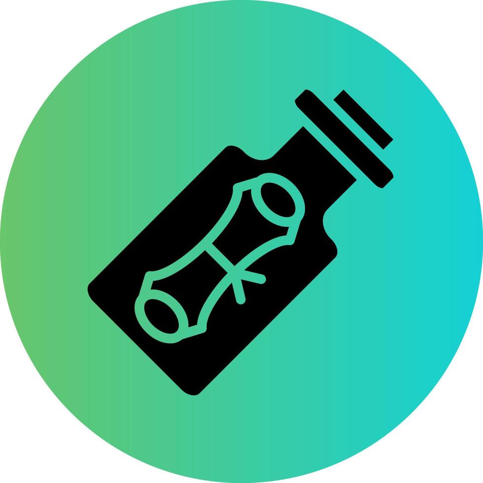 Message in a Bottle Vector Icon Design