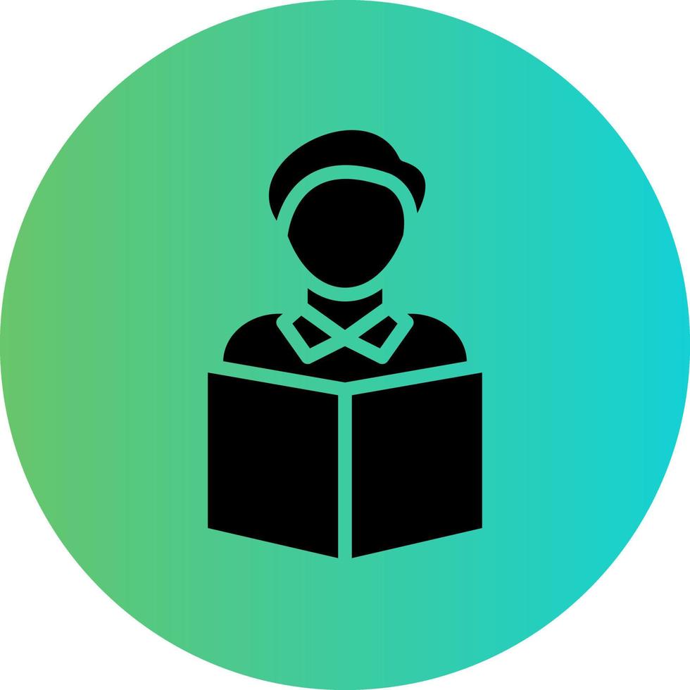 Student Reading Book Vector Icon Design