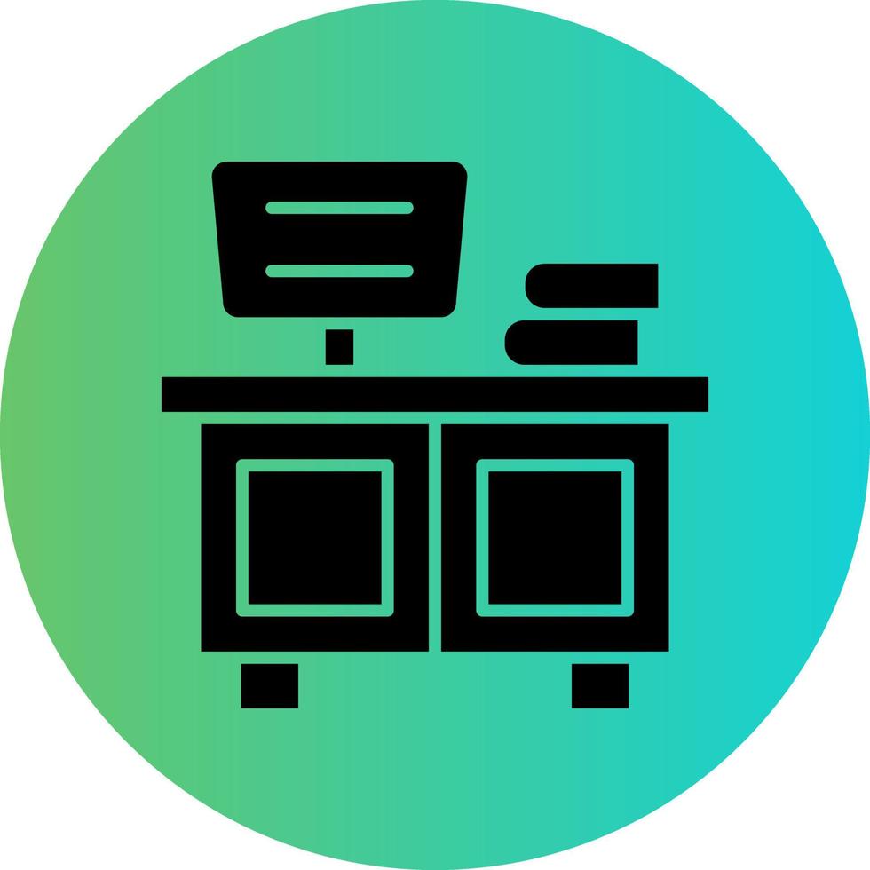 Counter Desk Vector Icon Design