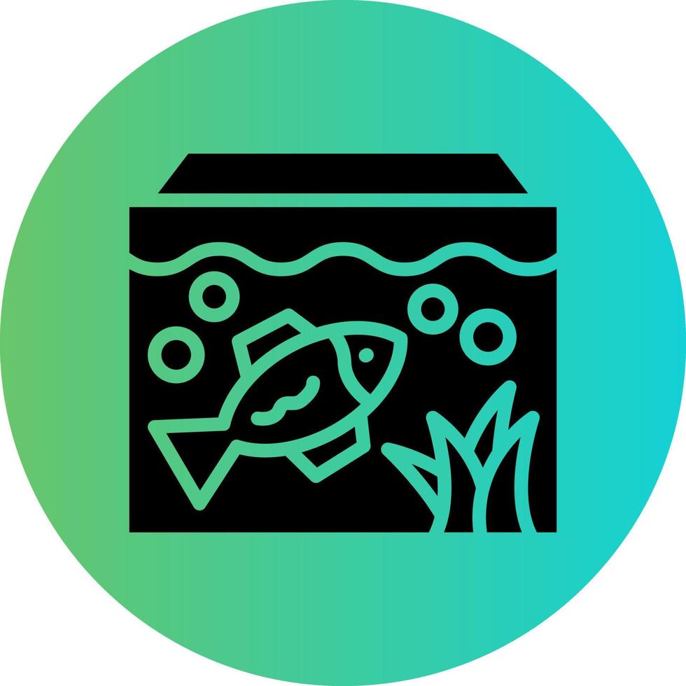 Fish Tank Vector Icon Design