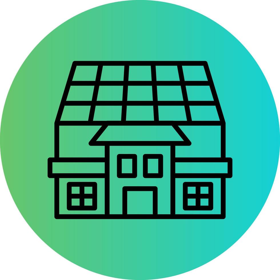 Solar House Vector Icon Design