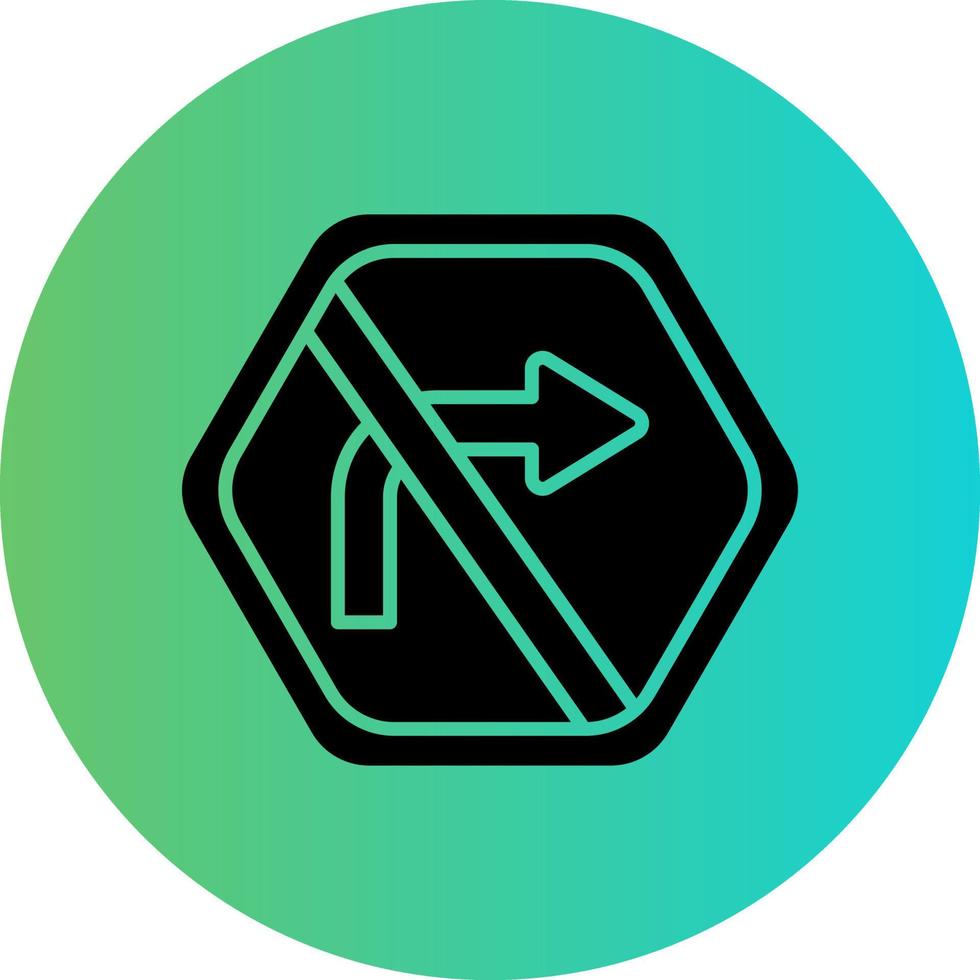 No Right Turn Vector Icon Design