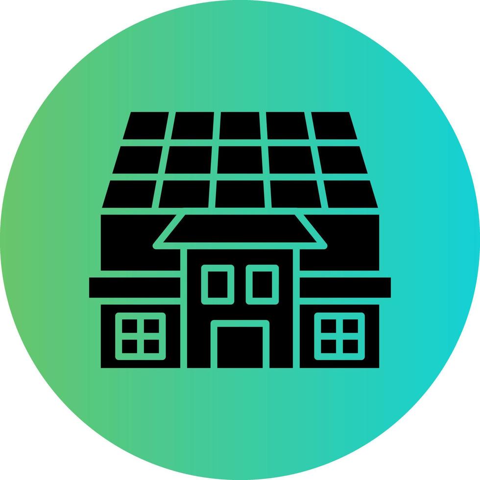 Solar House Vector Icon Design