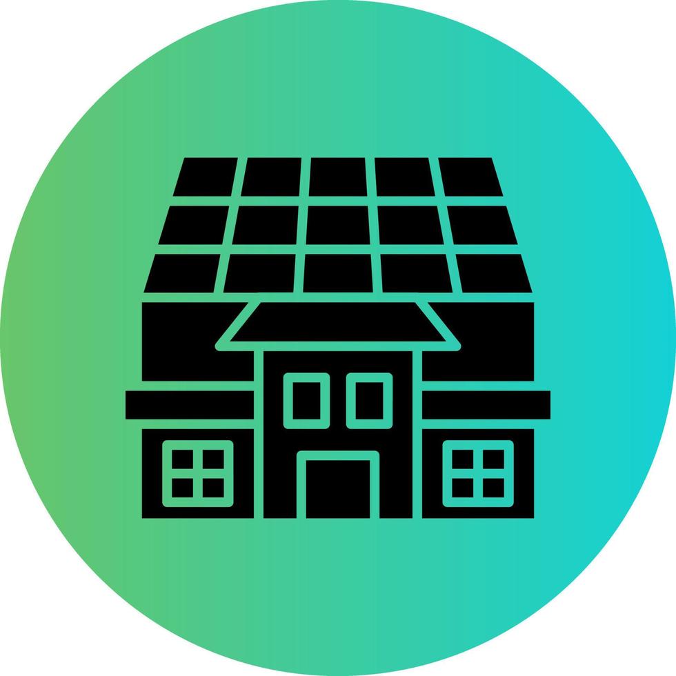 Solar House Vector Icon Design