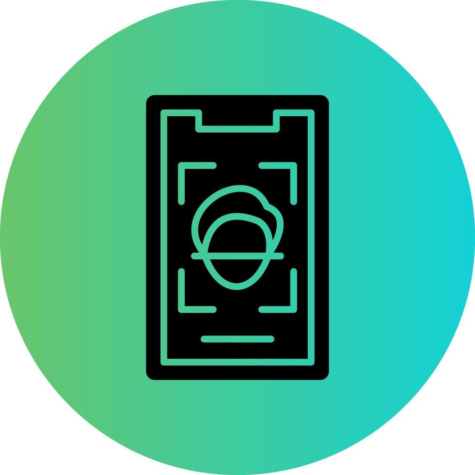 Mobile Face Scan Vector Icon Design