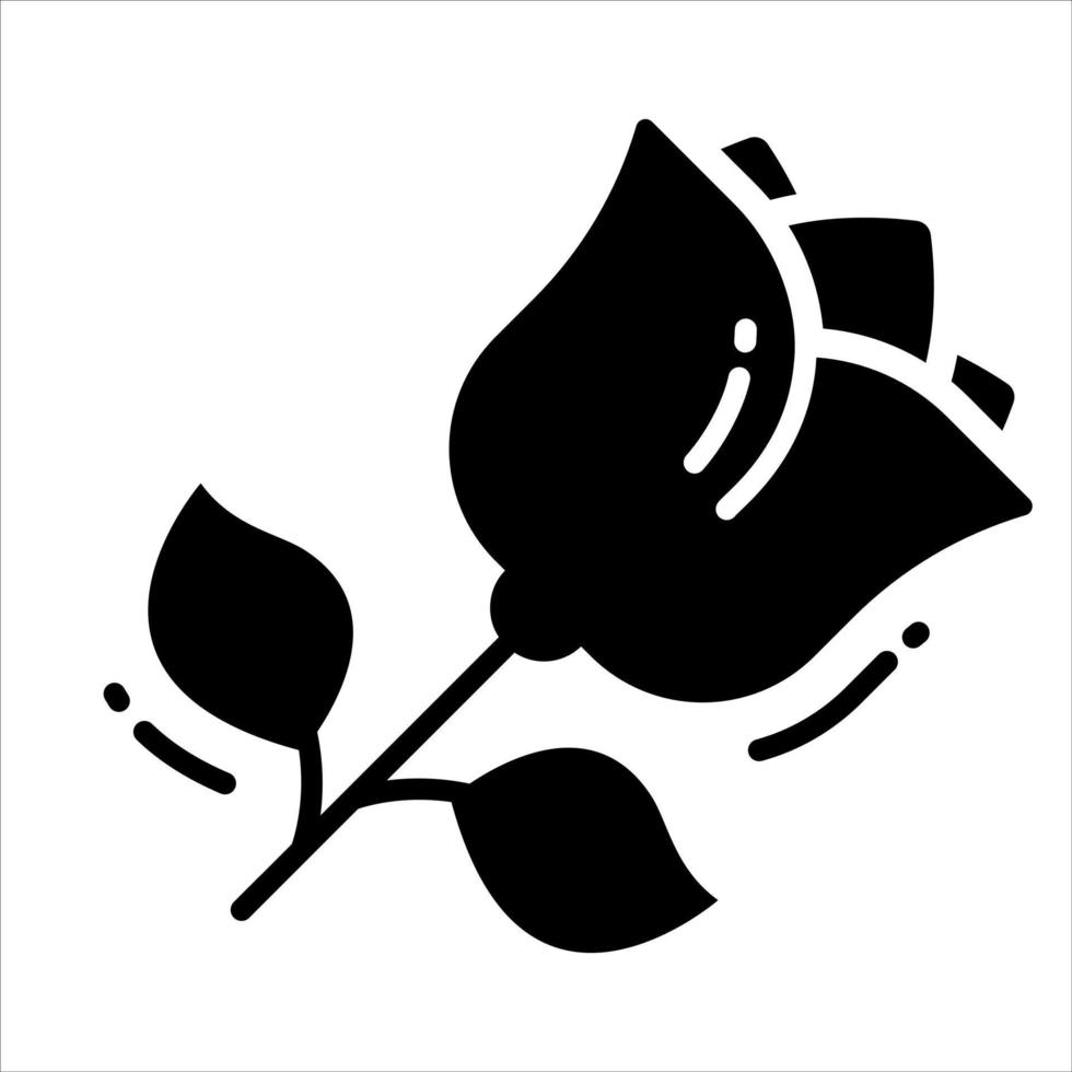 Rose flower vector design in modern style, editable icon