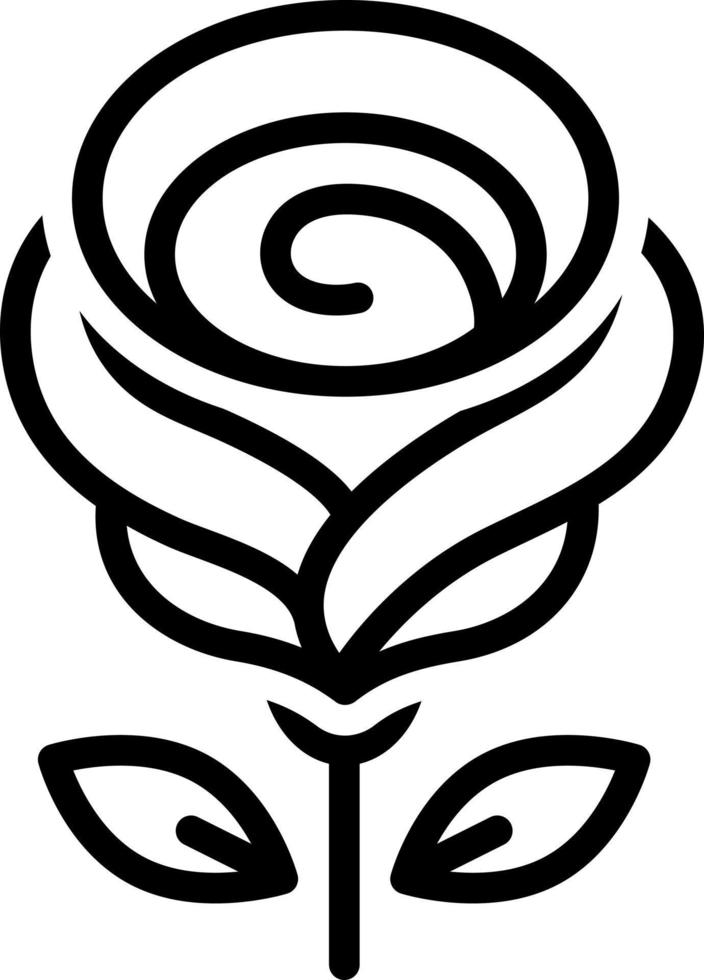 line icon for rose vector
