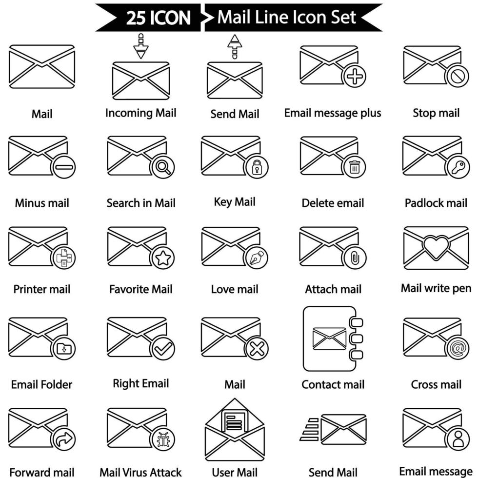 Mail Line Icon vector