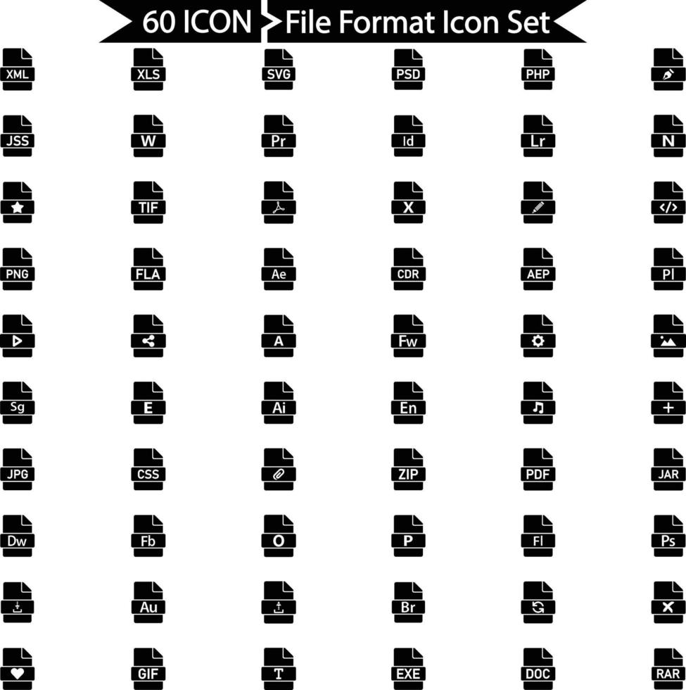 File Format Icon Set vector