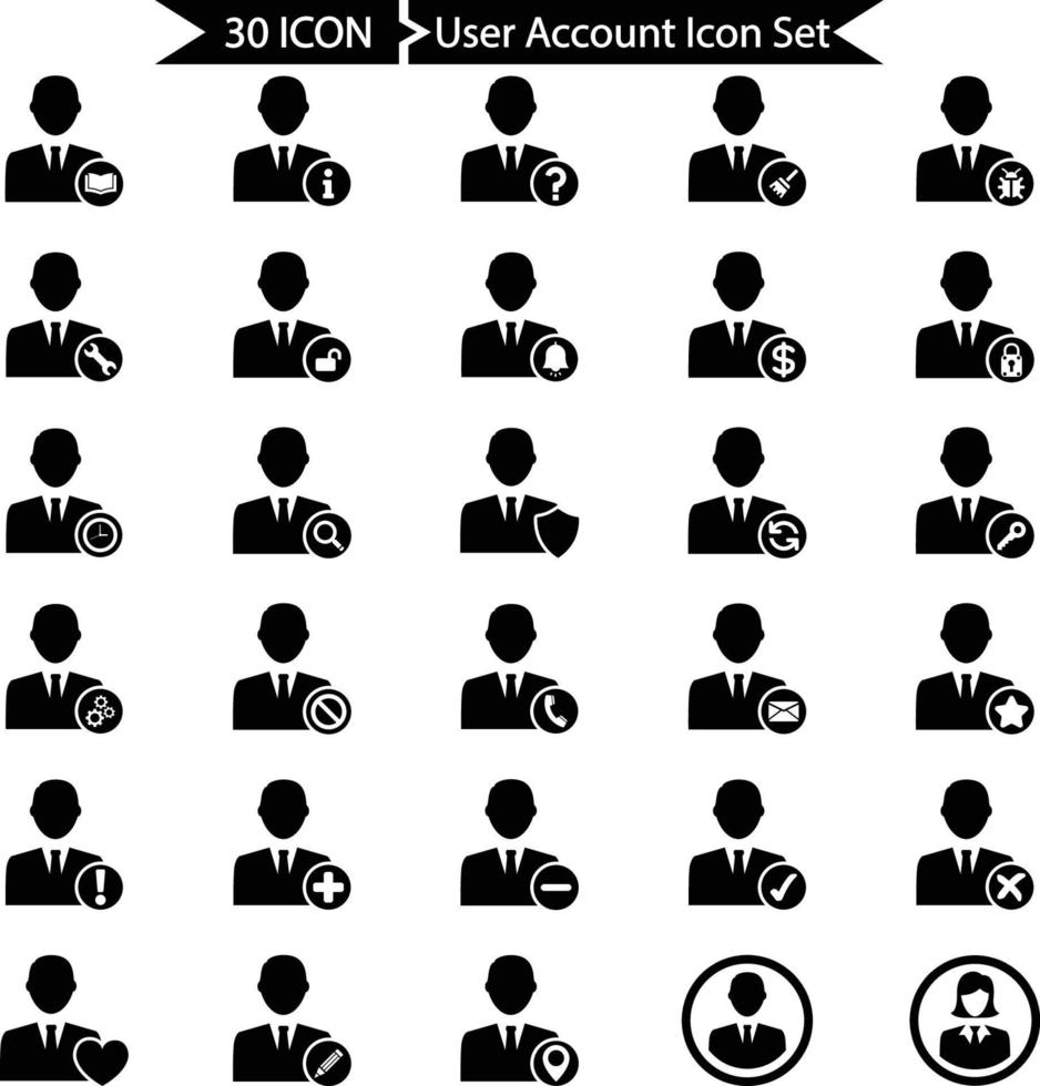 User Account Icon Set vector