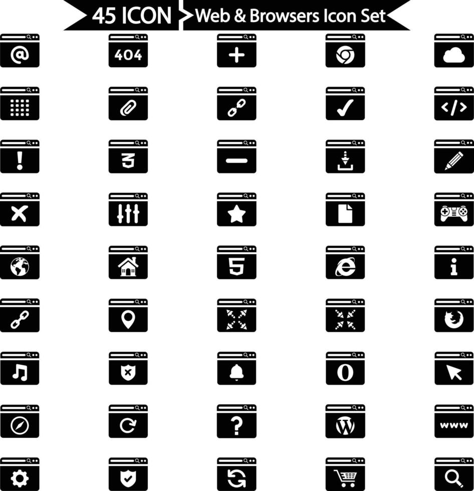 web y navegadores icono paquete vector