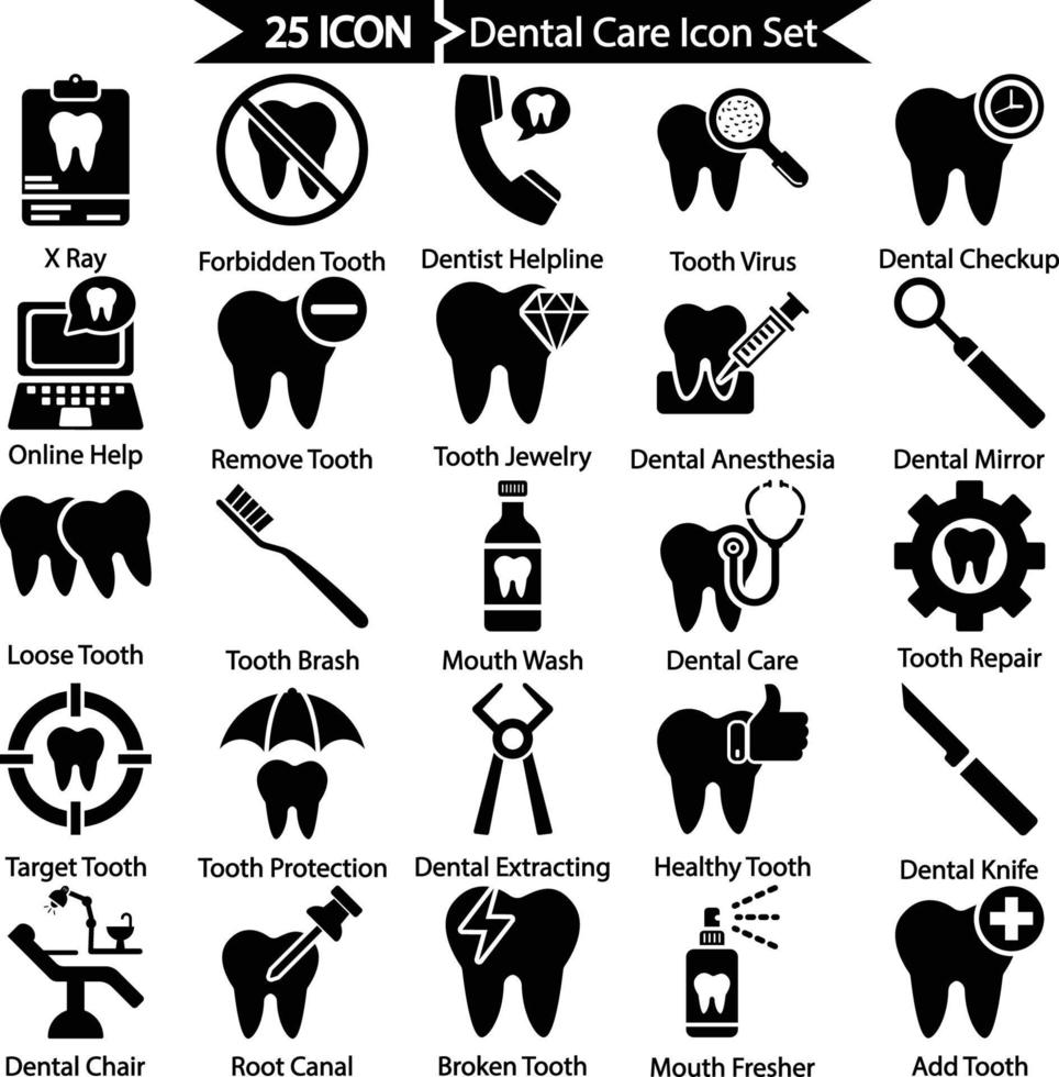 Dental Care Icon Pack vector