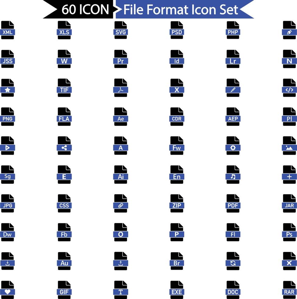 File Format Icon Set vector