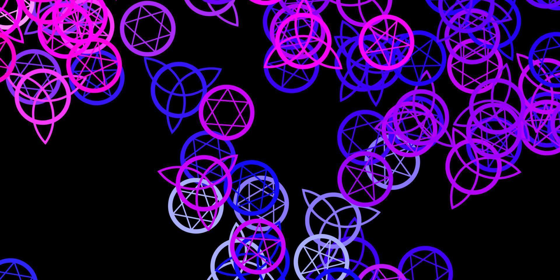Dark Pink, Blue vector backdrop with mystery symbols.