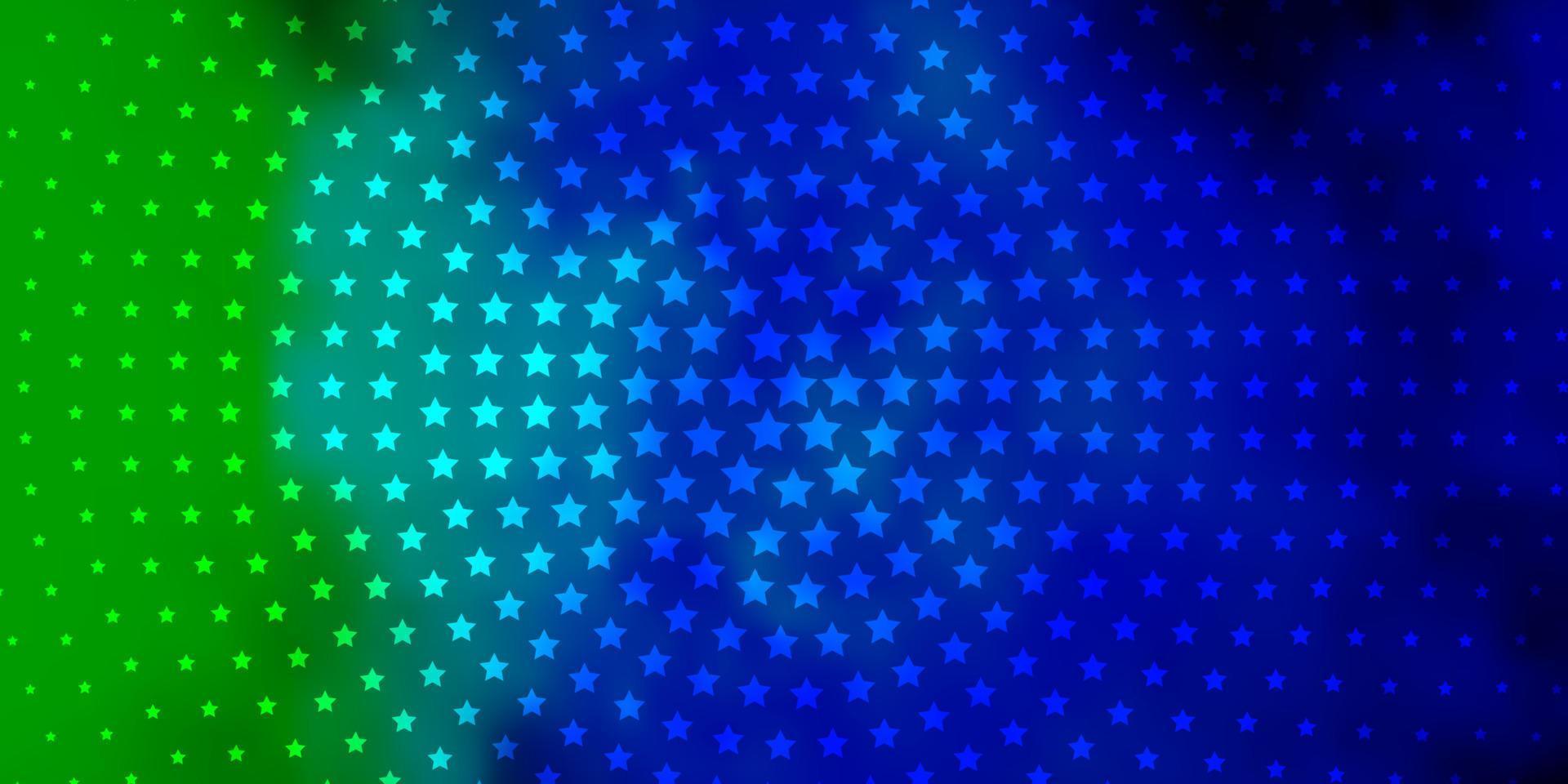 Fondo de vector azul claro, verde con estrellas de colores.