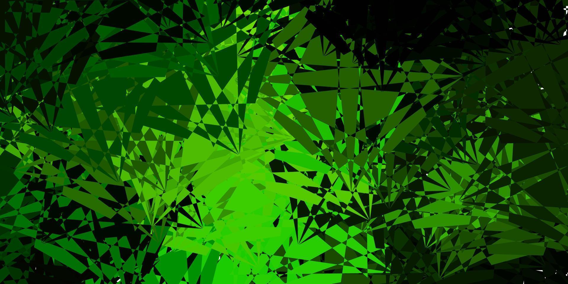 Dark Green vector texture with random triangles.