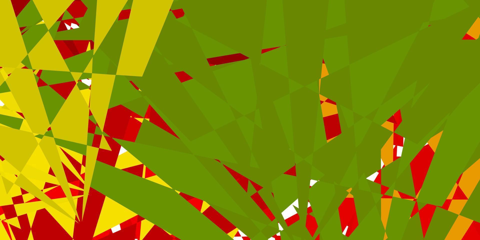 patrón de vector verde claro, rojo con formas poligonales.