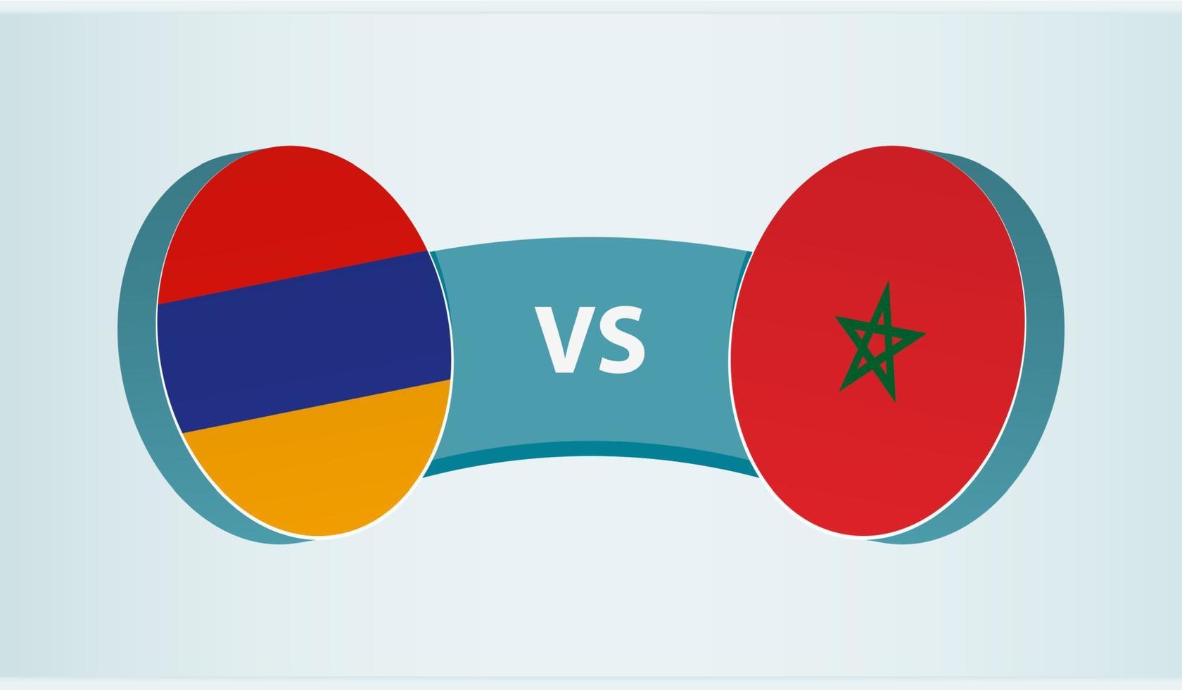 Armenia versus Morocco, team sports competition concept. vector