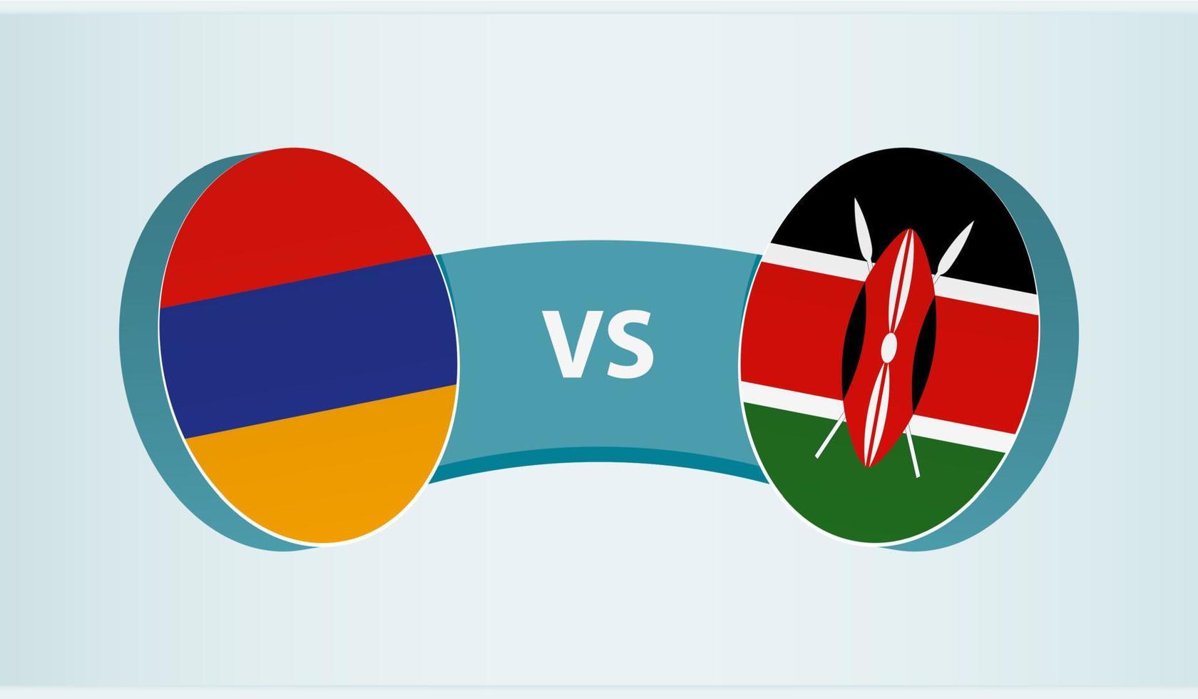 Armenia versus Kenya, team sports competition concept. vector