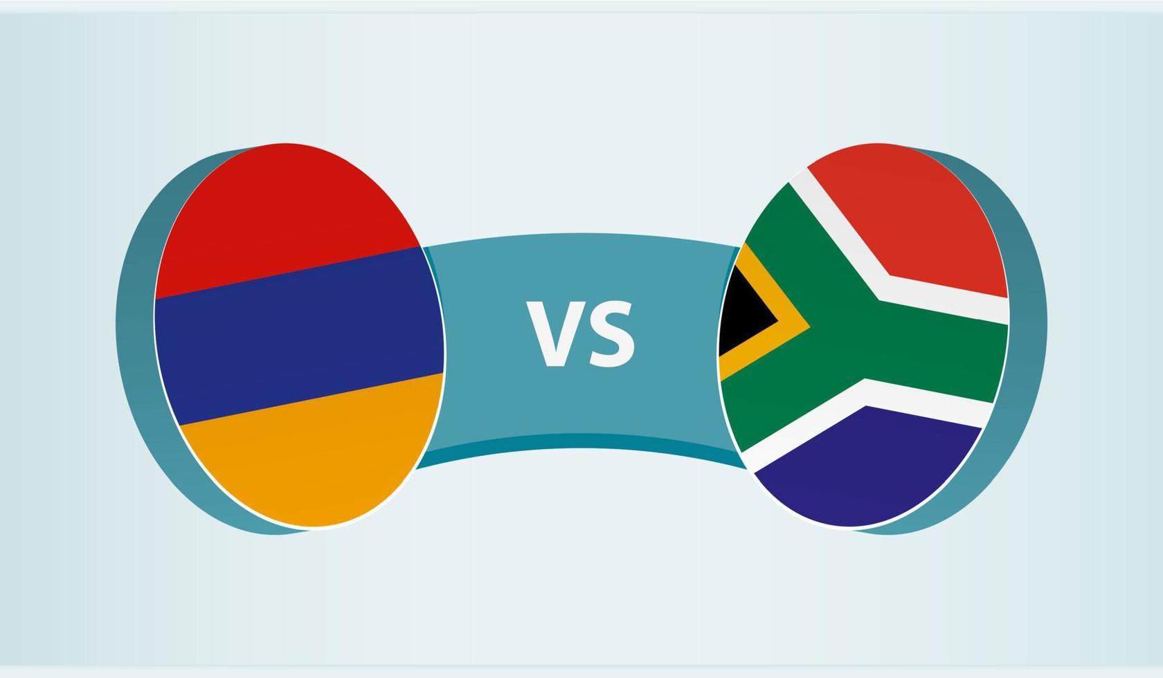 Armenia versus South Africa, team sports competition concept. vector