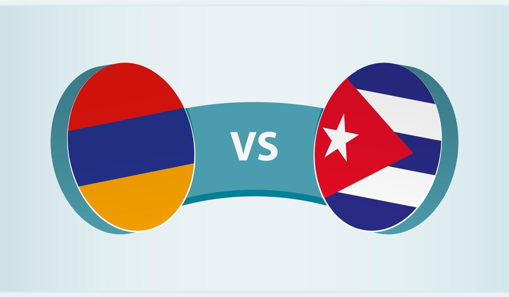 Armenia versus Cuba, equipo Deportes competencia concepto. vector
