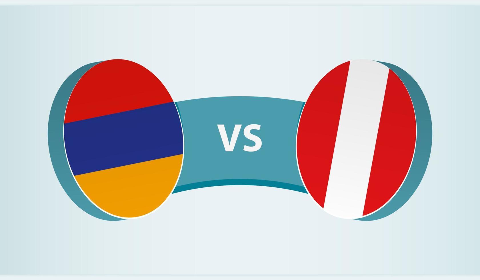 Armenia versus Peru, team sports competition concept. vector